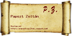 Papszt Zoltán névjegykártya