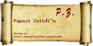 Papszt Zoltán névjegykártya