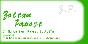 zoltan papszt business card